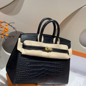 Hermès Birkin 25 Black in Crocodile Leather
