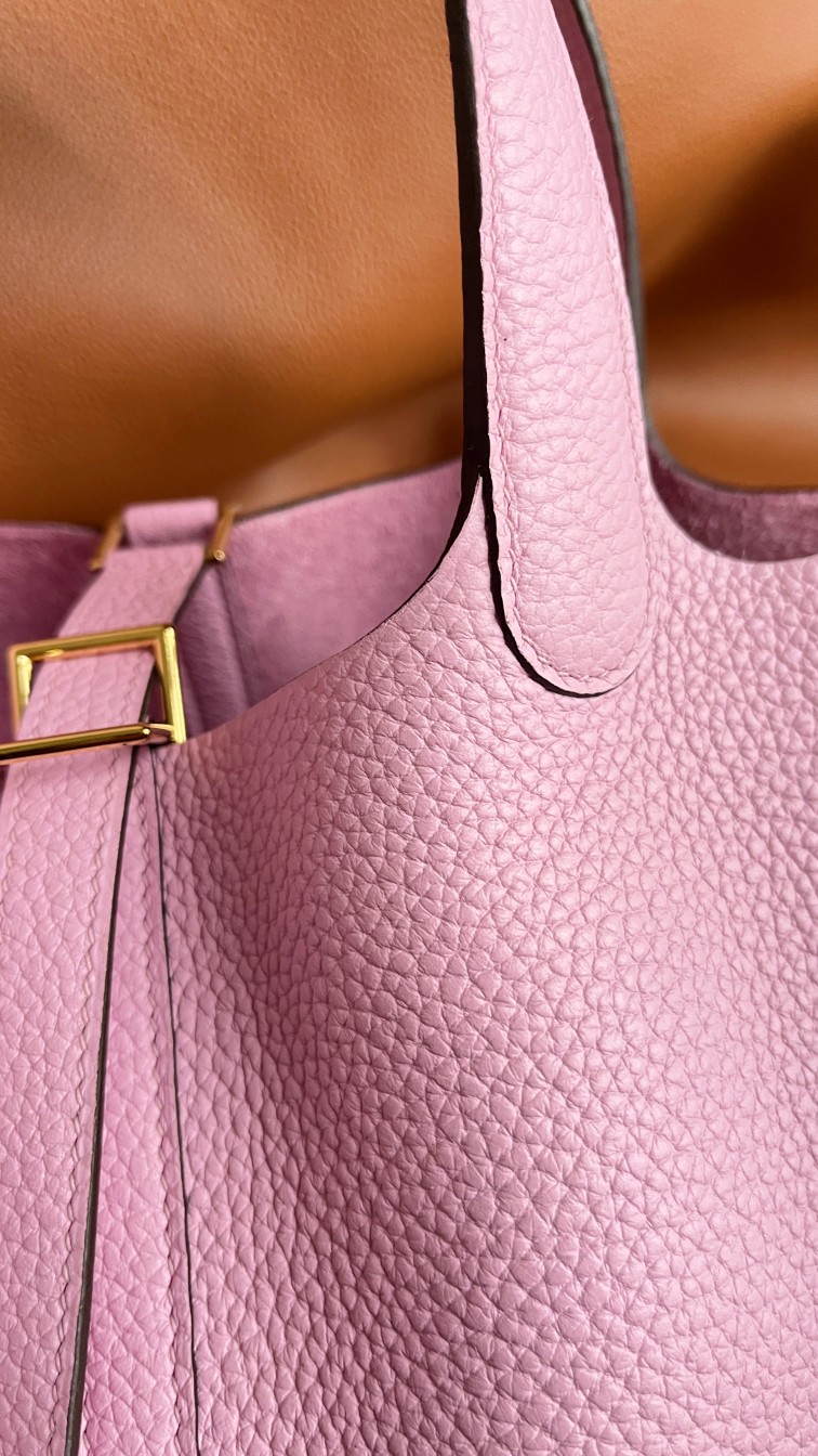 Hermès Picotin Lock 18 Mauve Sylvestre in Clemence Leather