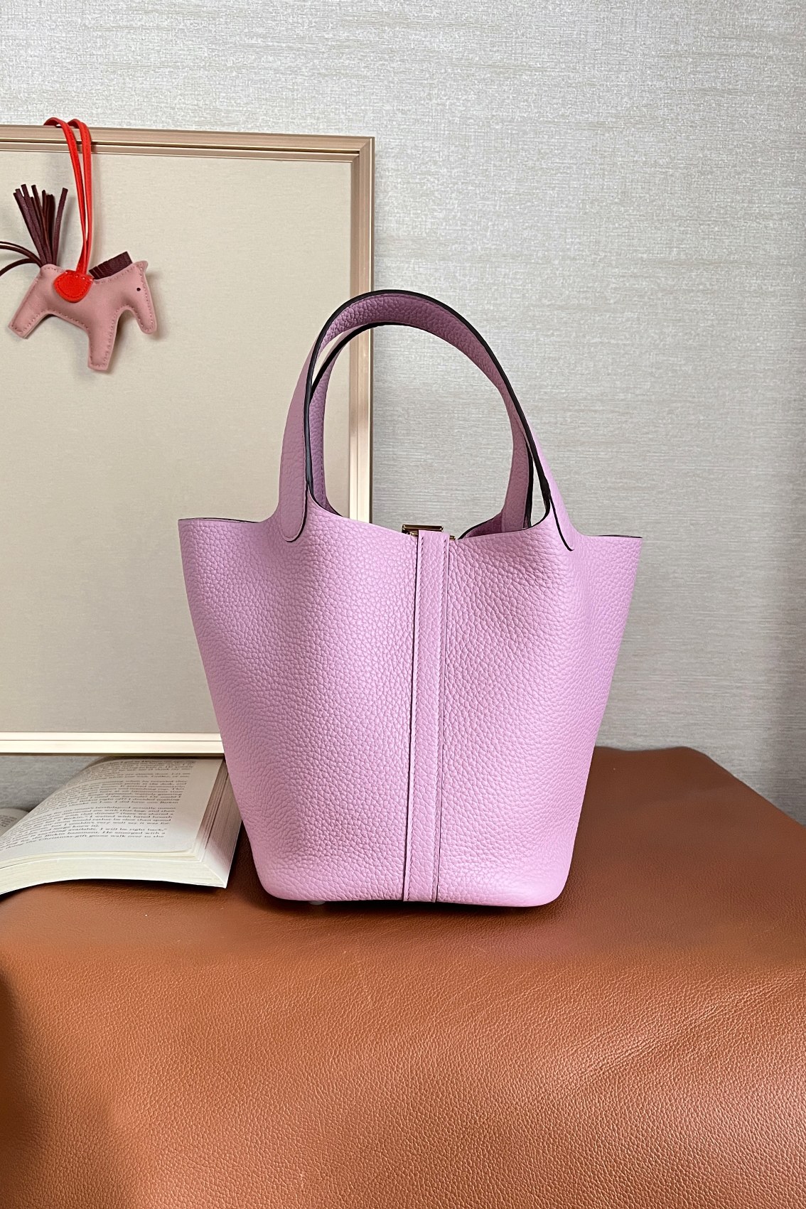 Hermès Picotin Lock 18 Mauve Sylvestre in Clemence Leather