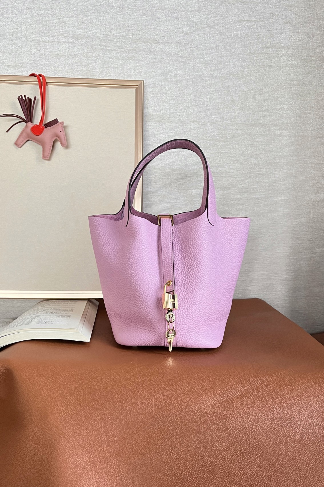 Hermès Picotin Lock 18 Mauve Sylvestre in Clemence Leather