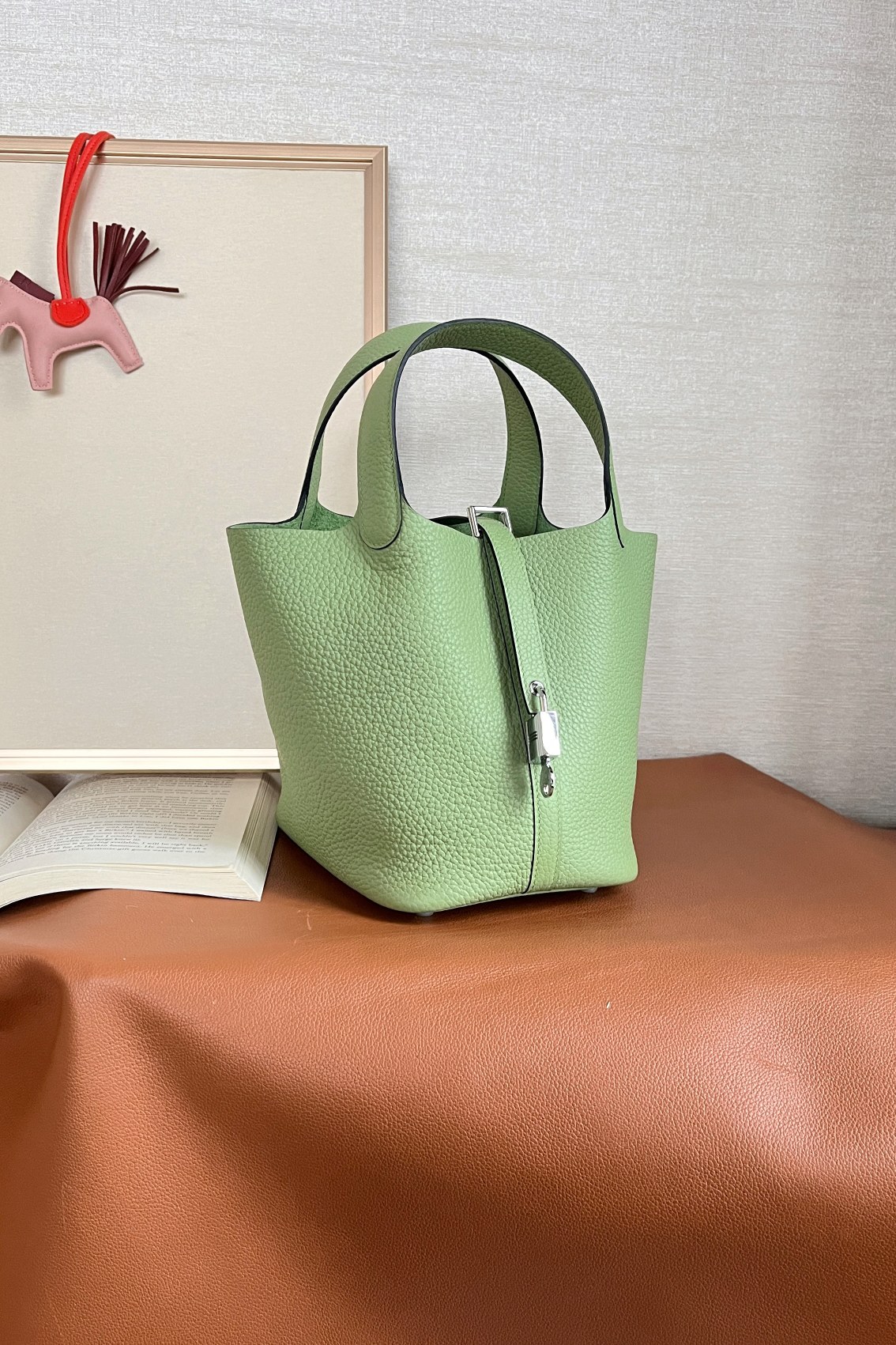 Hermès Picotin Lock 18 Vert Criquet in Clemence Leather
