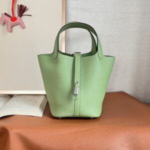 Hermès Picotin Lock 18 Vert Criquet in Clemence Leather