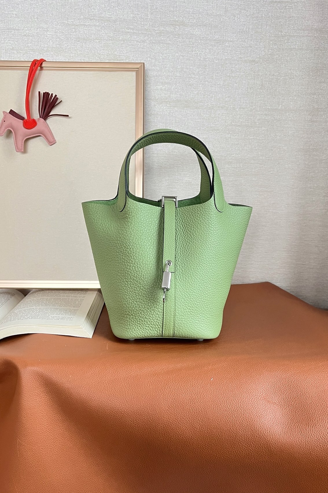 Hermès Picotin Lock 18 Vert Criquet in Clemence Leather