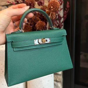 Hermès Mini Kelly 20 Vert Muyen in Epsom Leather