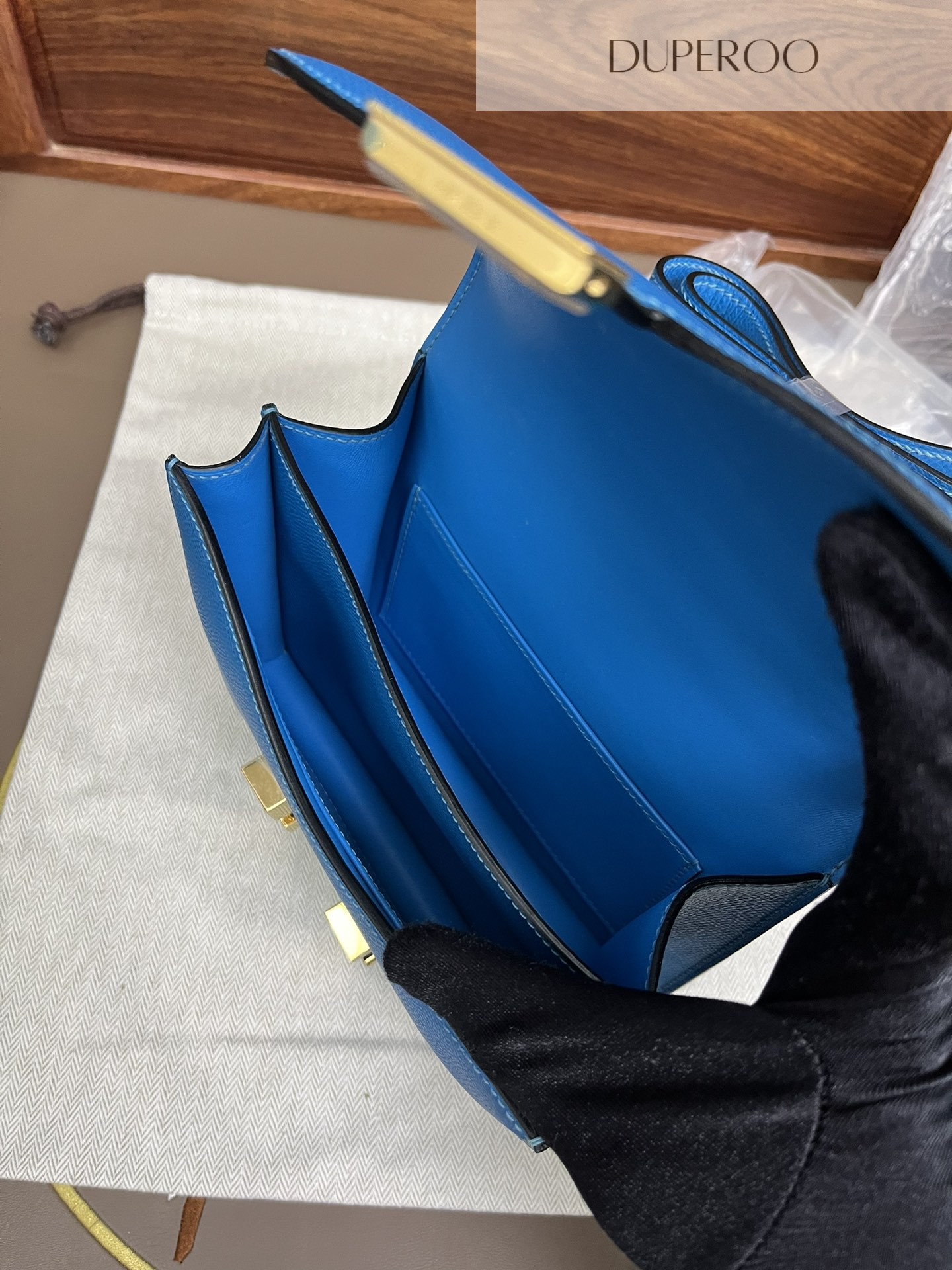 Hermès Constance 18 Bleu Zanzibar in Evercolor Leather