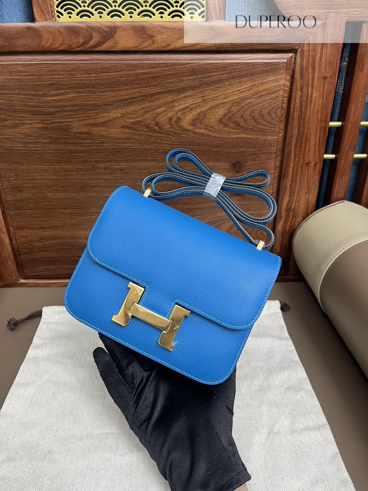 Hermès Constance 18 Bleu Zanzibar in Evercolor Leather