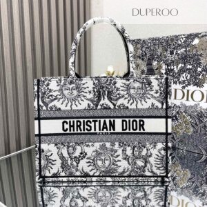 Dior Book Tote Black Toile de Jouy Soleil Motif