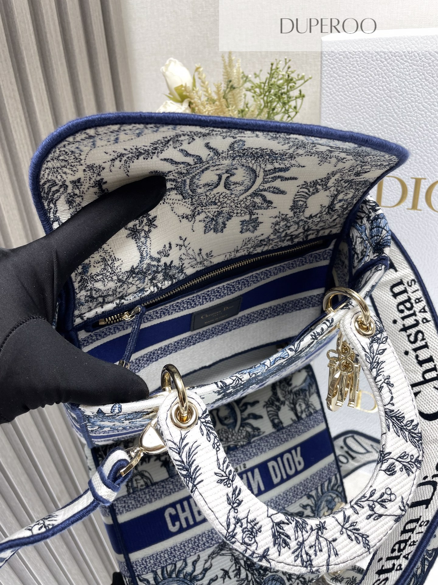 Christian Dior Blue and White Lady D-Lite