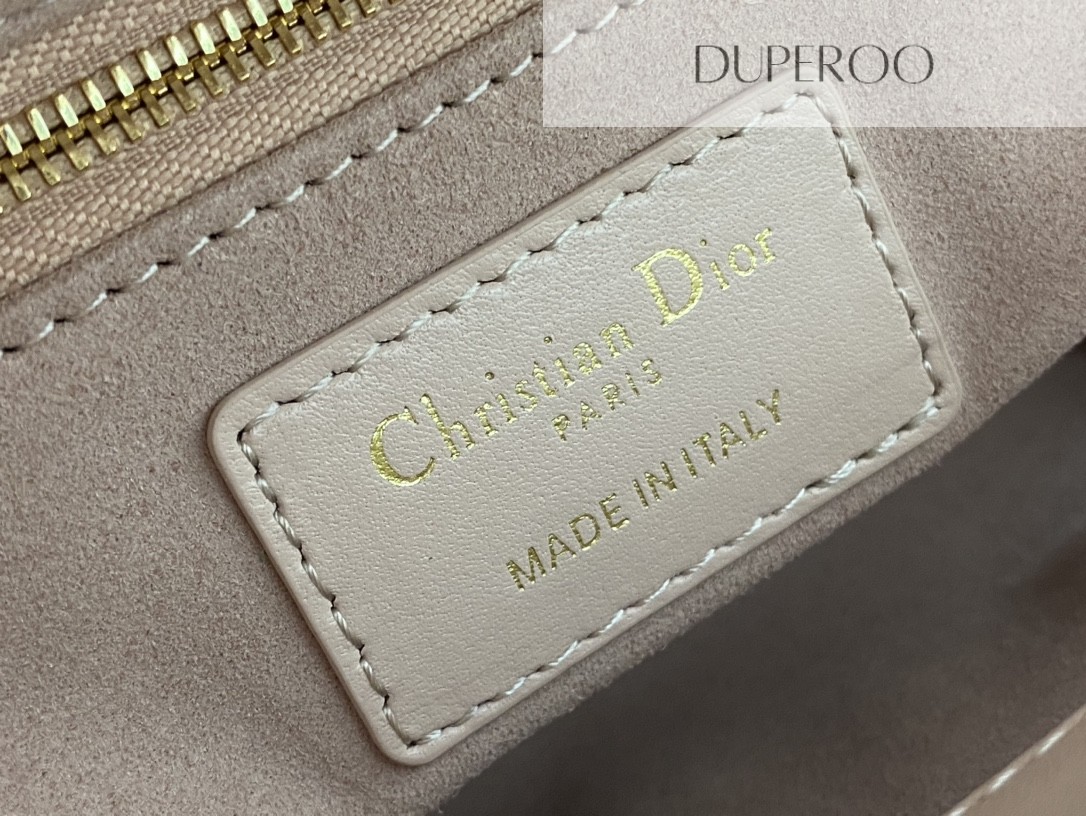 Dior Mini Lady Dior in Pink Lambskin with cannage stitching and gold hardware