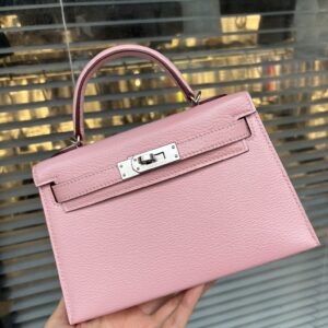 Hermès Mini Kelly 20 Rose Sakura in Epsom Leather
